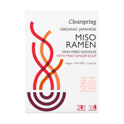 Organic Japanese Miso Ramen Noodles with Miso Ginger Soup 2x105g - Clearspring - Ramen - Eco Natural Products