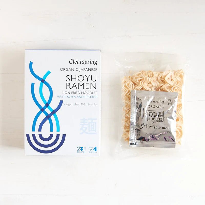 Organic Japanese Shoyu Ramen Noodles with Soya Sauce Soup 2x105g - Clearspring - Ramen - Eco Natural Products