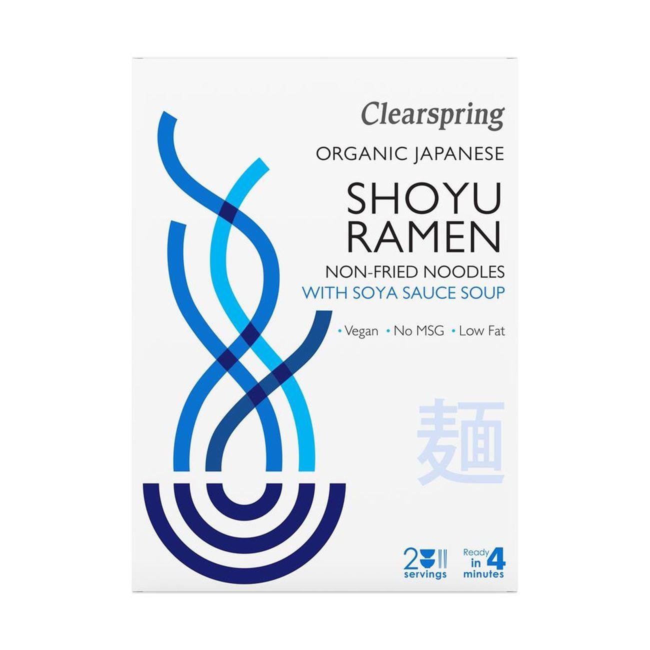 Organic Japanese Shoyu Ramen Noodles with Soya Sauce Soup 2x105g [BLACK FRIDAY] - Eco Natural Products - Clearspring - Ramen