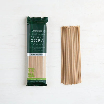 Organic Japanese Skinny Soba Somen Noodles 200g BBE 17.12.2025 - Clearspring - Noodles - Clearspring