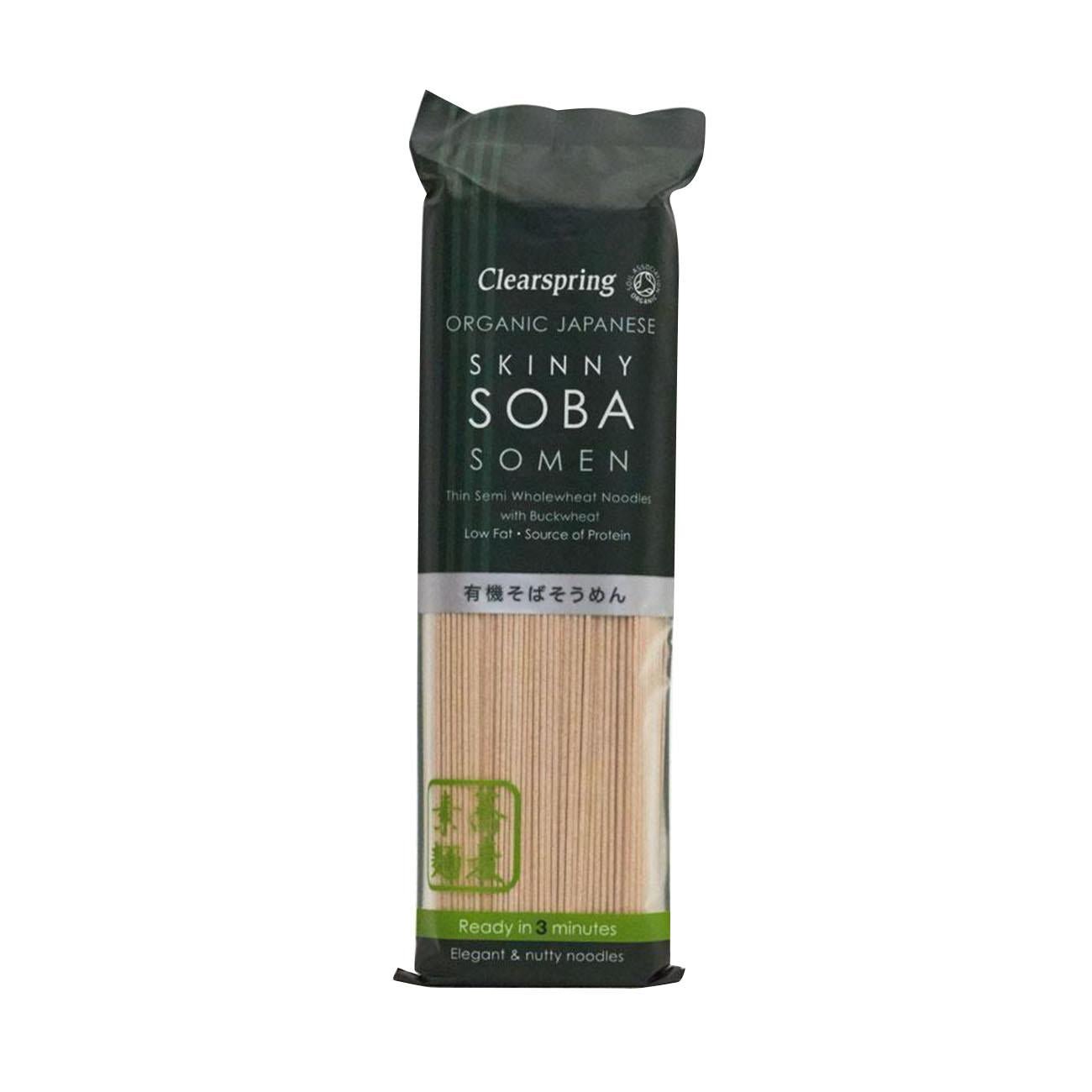 Organic Japanese Skinny Soba Somen Noodles 200g - Eco Natural Products - Clearspring - Noodles