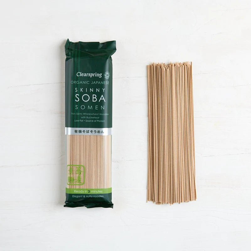 Organic Japanese Skinny Soba Somen Noodles 200g - Eco Natural Products - Clearspring - Noodles