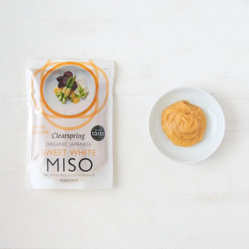 Organic Japanese Sweet White Miso Pouch 250g - Clearspring - Miso - Eco Natural Products