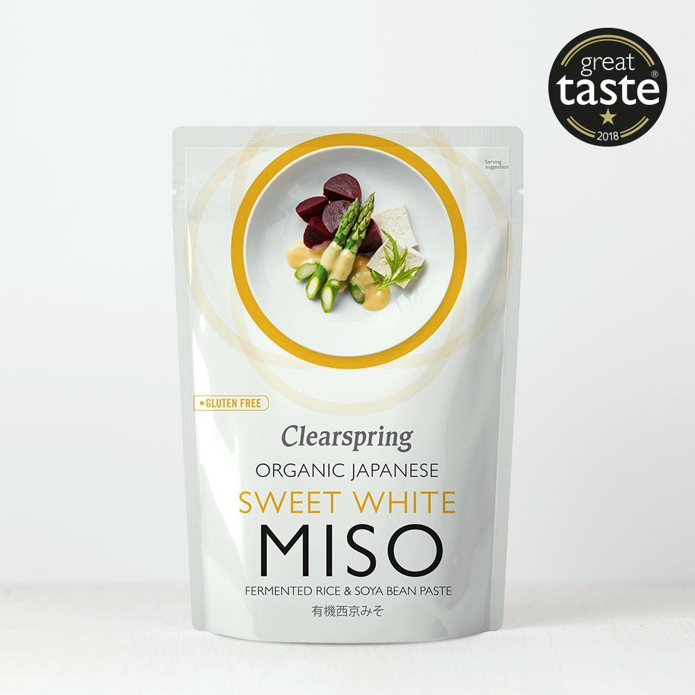 Organic Japanese Sweet White Miso Pouch 250g - Clearspring - Miso - Eco Natural Products