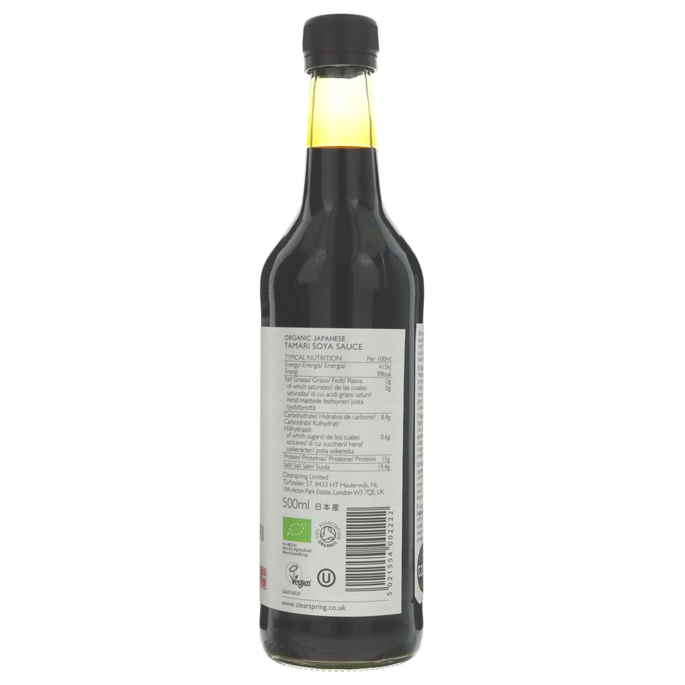 Organic Japanese Tamari Soya Double Strength Sauce 500ml - Clearspring - Sauce - Eco Natural Products
