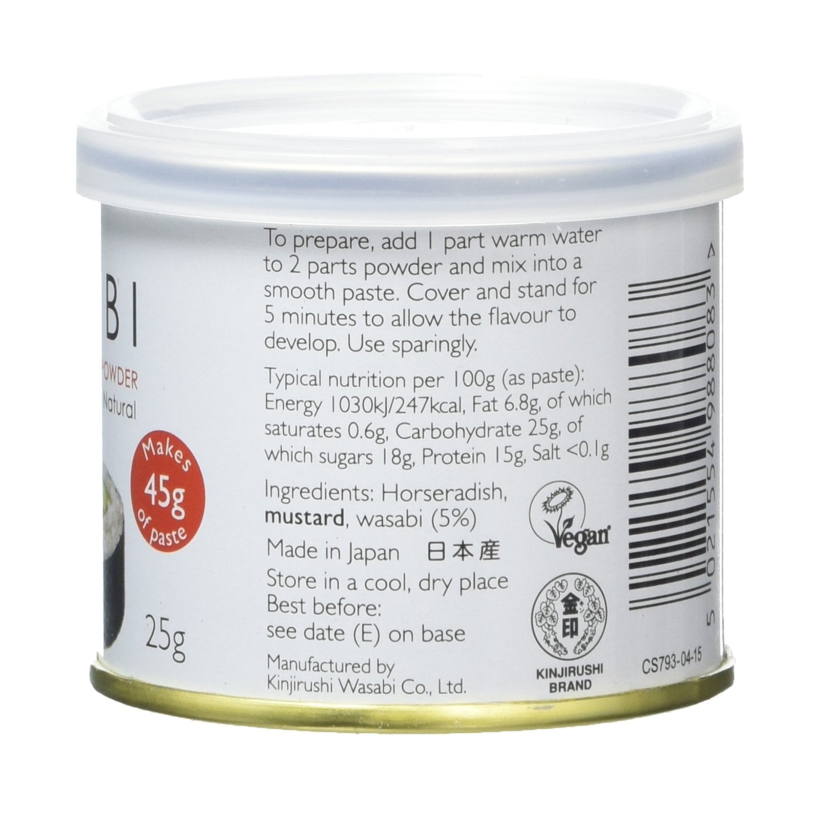 Organic Japanese Wasabi Powder 25g - Clearspring - Wasabi - Eco Natural Products