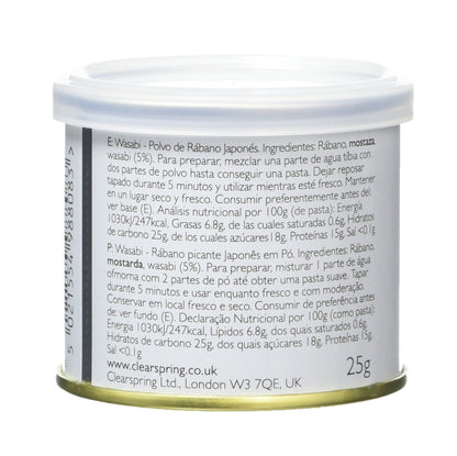 Organic Japanese Wasabi Powder 25g - Clearspring - Wasabi - Eco Natural Products