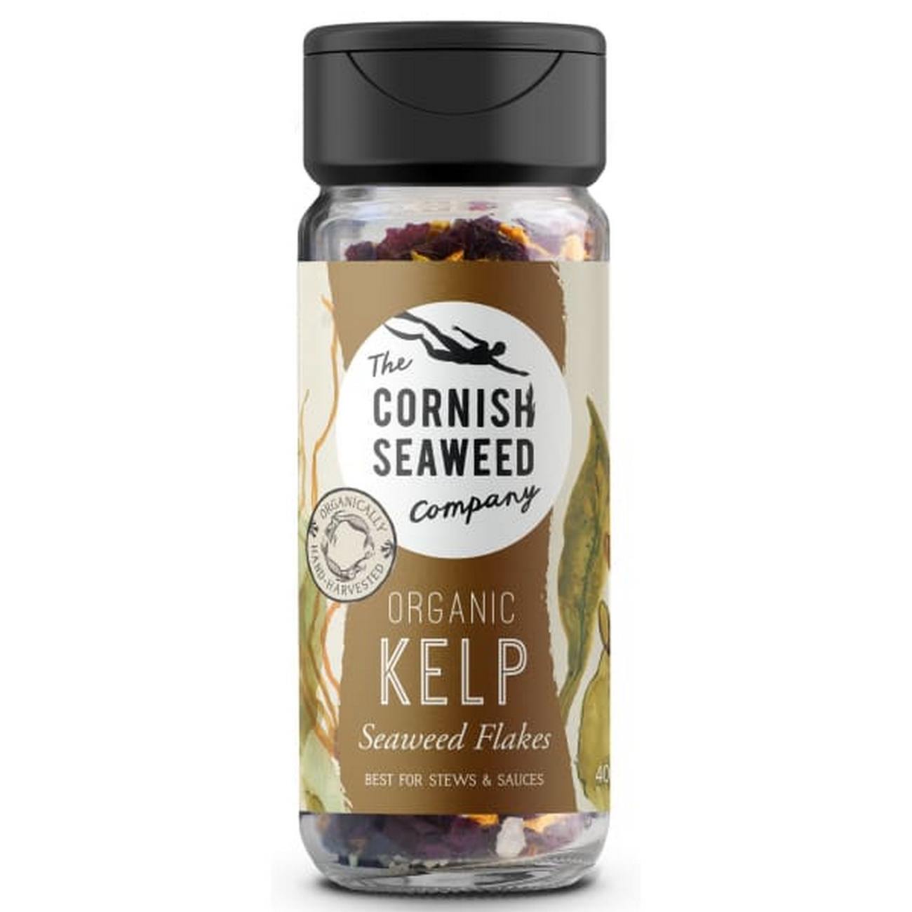 Organic Kelp Seaweed Flakes Shaker 20g - The Cornish Seaweed Company - Sea Vegetable Condiment - Eco Natural Products