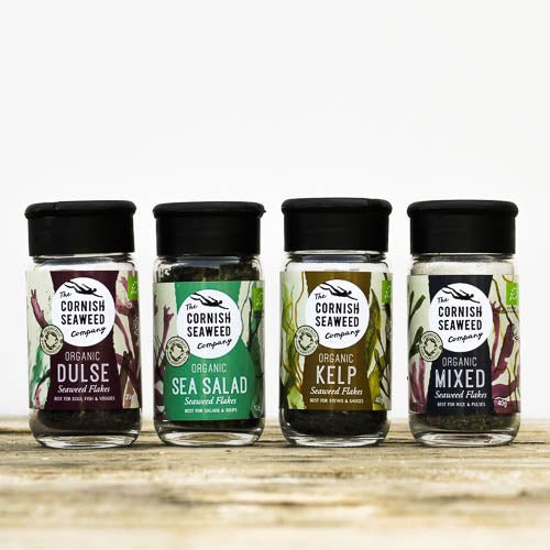 Organic Kelp Seaweed Flakes Shaker 20g - The Cornish Seaweed Company - Sea Vegetable Condiment - Eco Natural Products