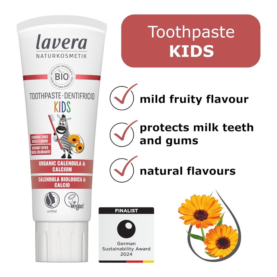 Organic Kids Toothpaste Fluoride Free New 75ml - Lavera - Toothpaste - Eco Natural Products