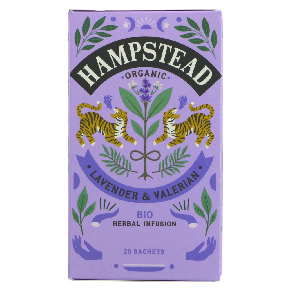 Organic Lavender & Valerian Herbal Infusion 20 bags - Hampstead Tea - Hebal infusion - Eco Natural Products