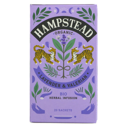 Organic Lavender & Valerian Herbal Infusion 20 bags - Hampstead Tea - Hebal infusion - Eco Natural Products