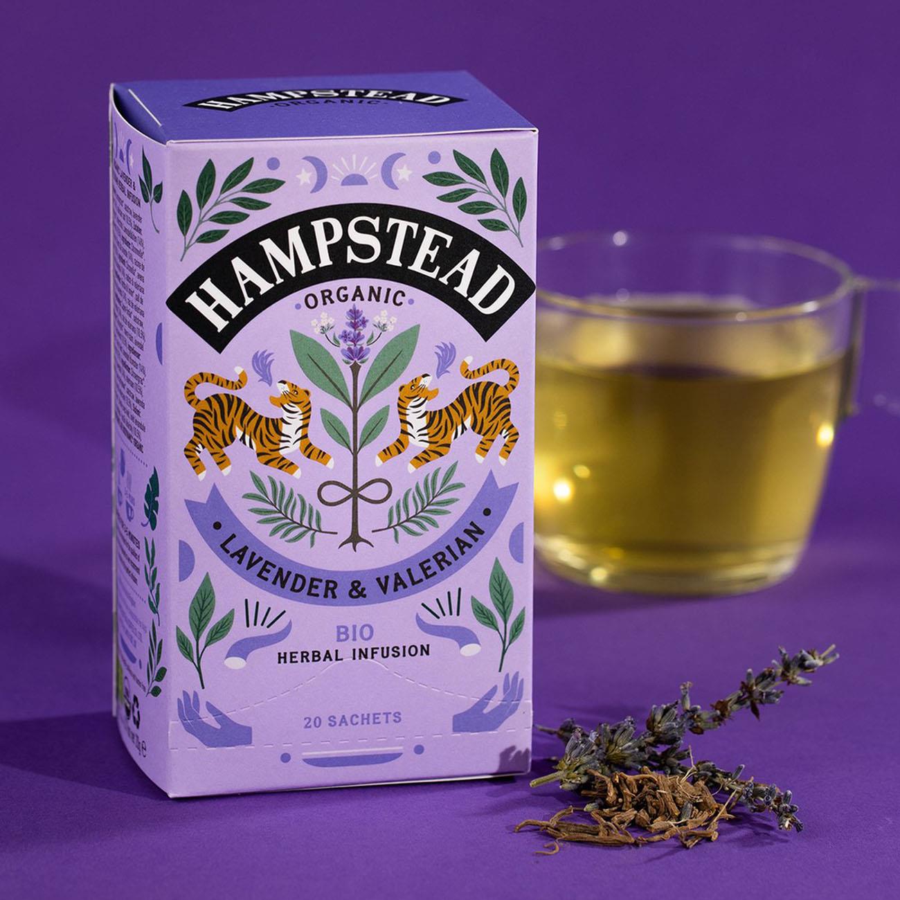 Organic Lavender & Valerian Herbal Infusion 20 Bags - Hampstead Tea - Hebal Infusion - Hampstead Tea