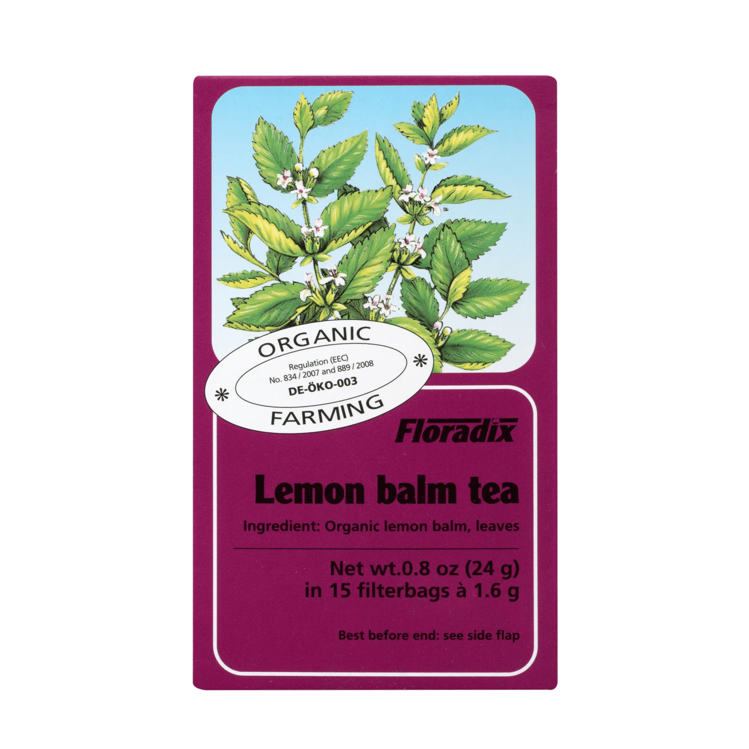 Organic Lemon Balm Herbal Tea 15 Bags - Floradix - Herbal tea - Eco Natural Products