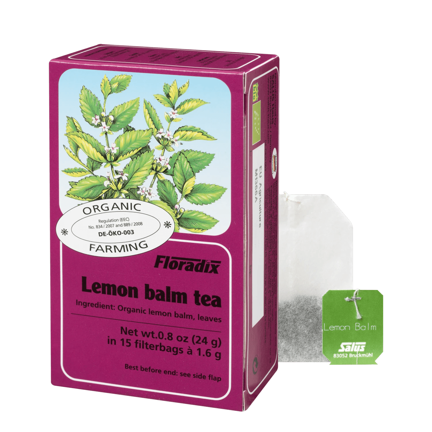 Organic Lemon Balm Herbal Tea 15 Bags [BLACK FRIDAY] - Eco Natural Products - Floradix - Herbal tea