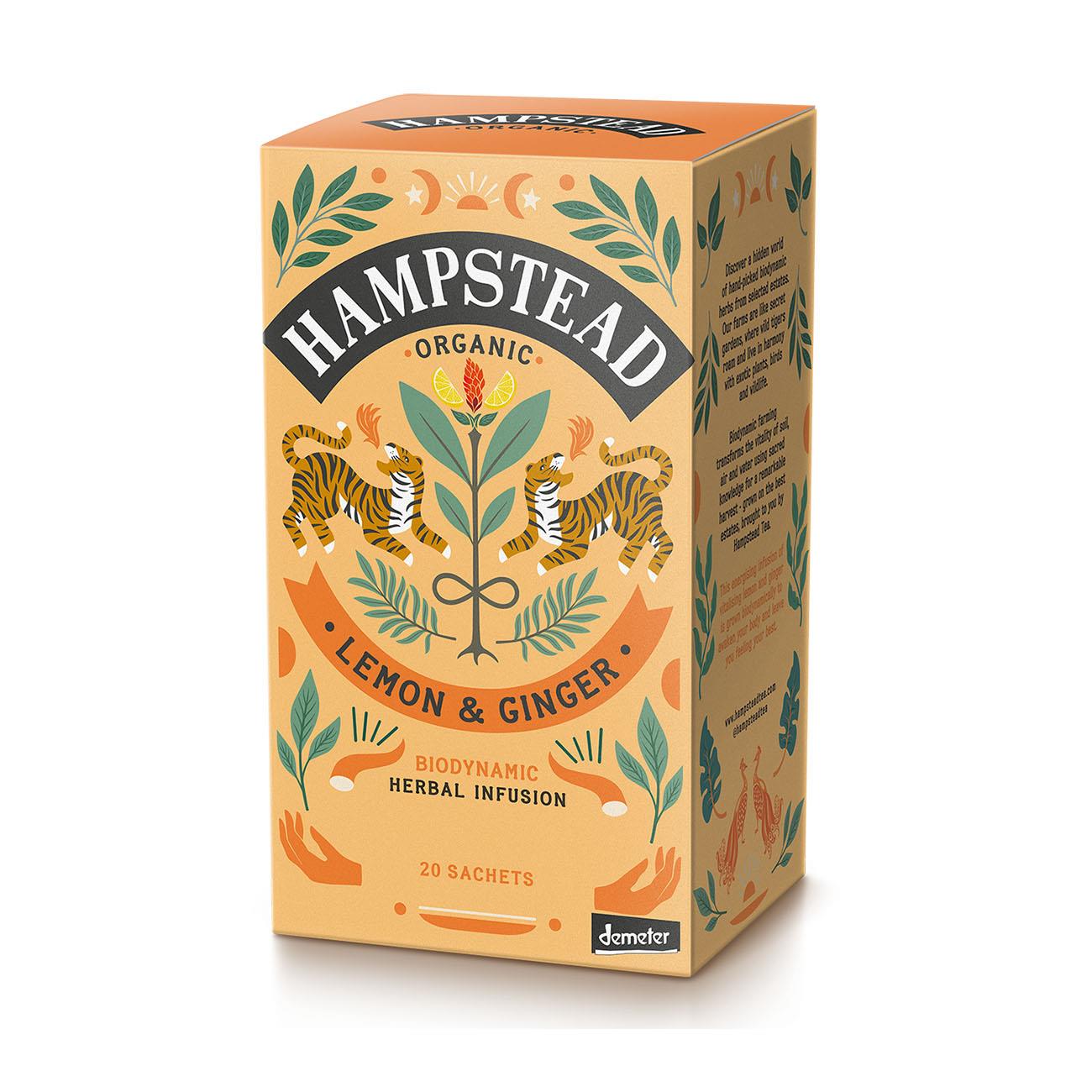 Organic Lemon & Ginger Herbal Infusion 20 bags - Hampstead Tea - Hebal infusion - Eco Natural Products