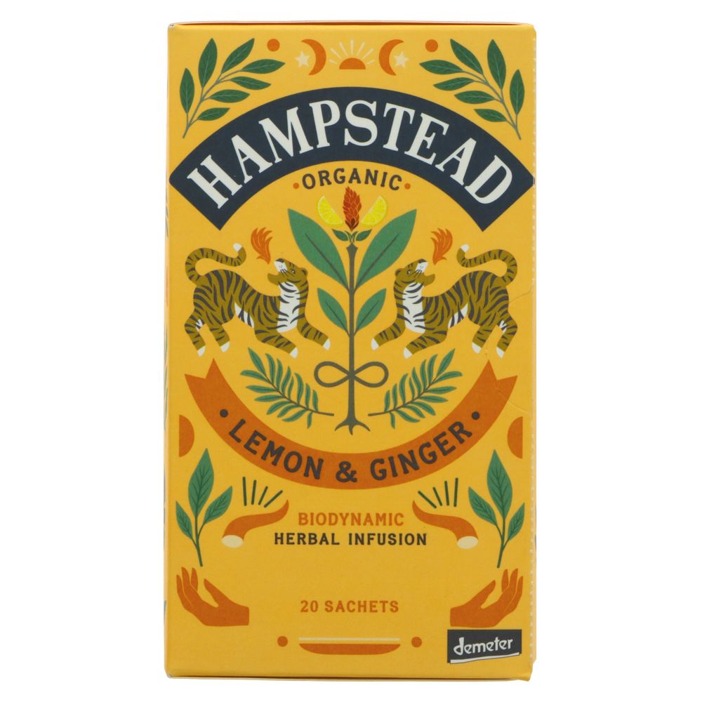 Organic Lemon & Ginger Herbal Infusion 20 bags - Hampstead Tea - Hebal infusion - Eco Natural Products