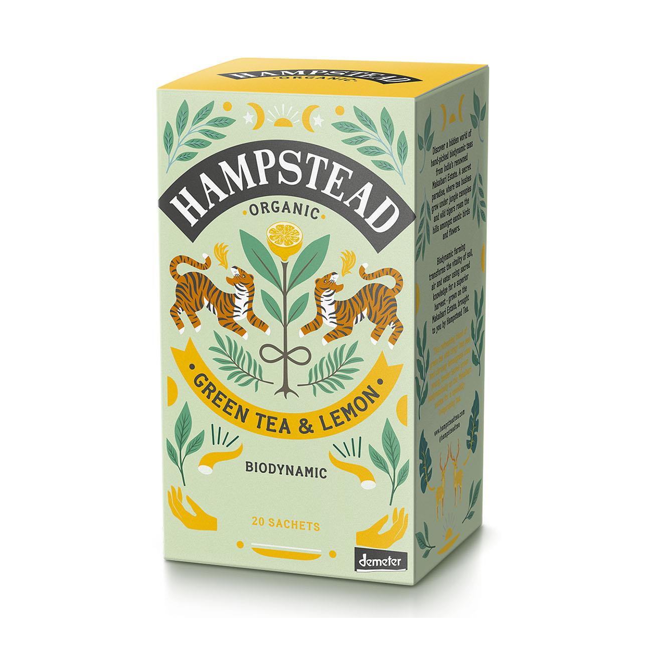 Organic Lemon & Green Tea 20 Bags - Hampstead Tea - Green tea - Eco Natural Products