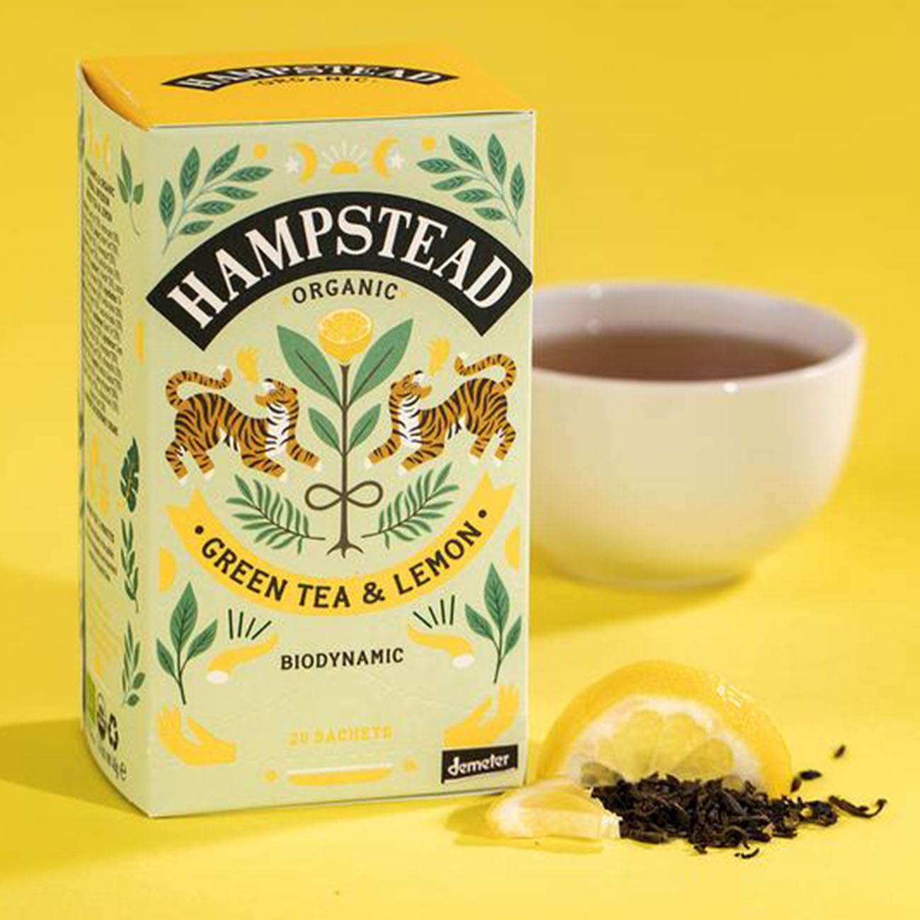 Organic Lemon & Green Tea 20 Bags - Hampstead Tea - Green tea - Eco Natural Products