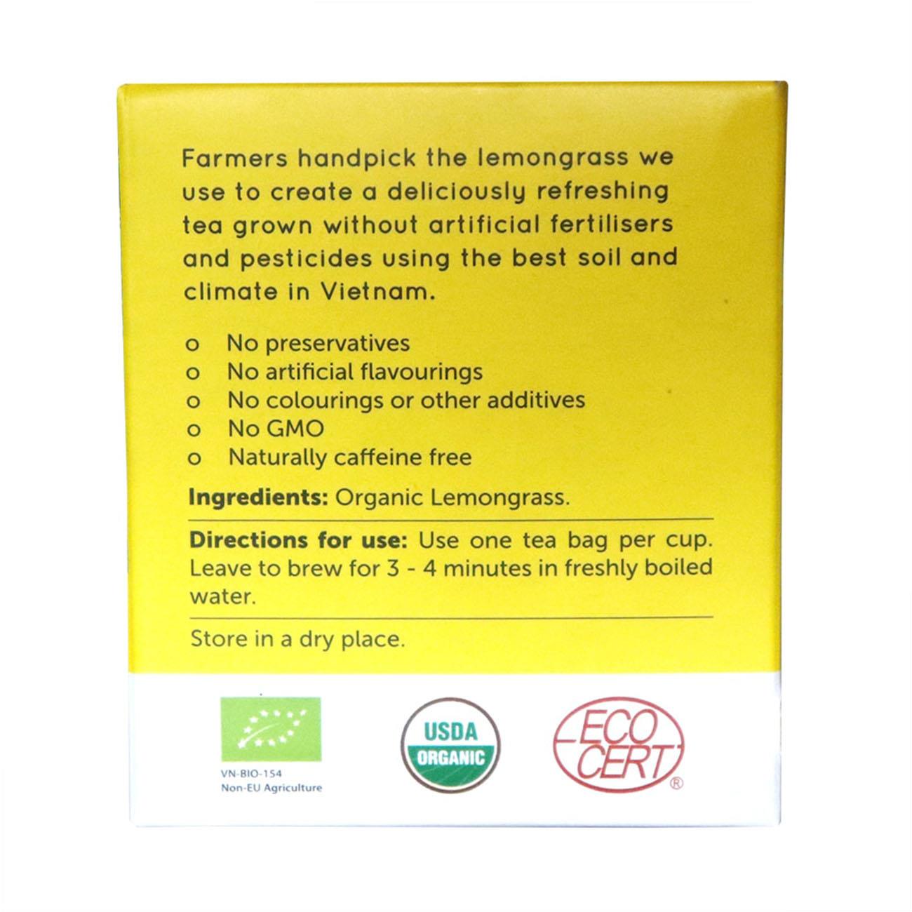 Organic Lemongrass Tea 20 Sachets - Natur Boutique - Herbal tea - Eco Natural Products