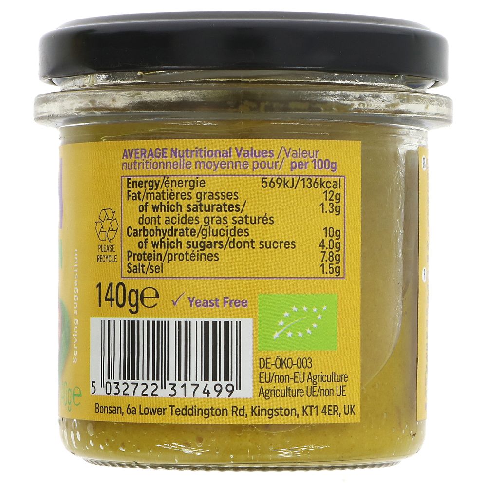 Organic Lentil and Turmeric Pate 140g - Bonsan - Pate - Eco Natural Products