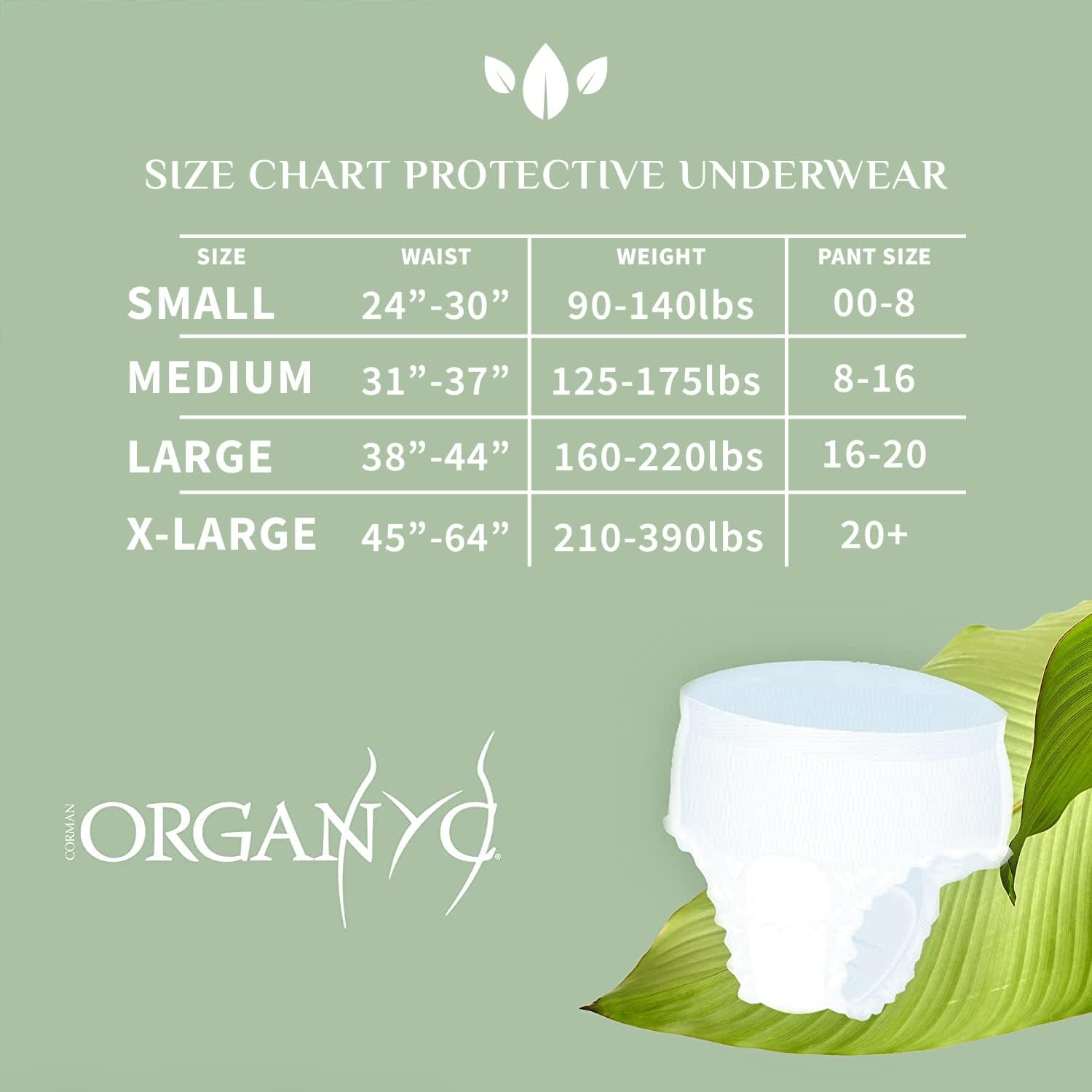 Organic Light Incontinence Underwear M 14 Pack - Organyc - Incontinence underwear - Eco Natural Products