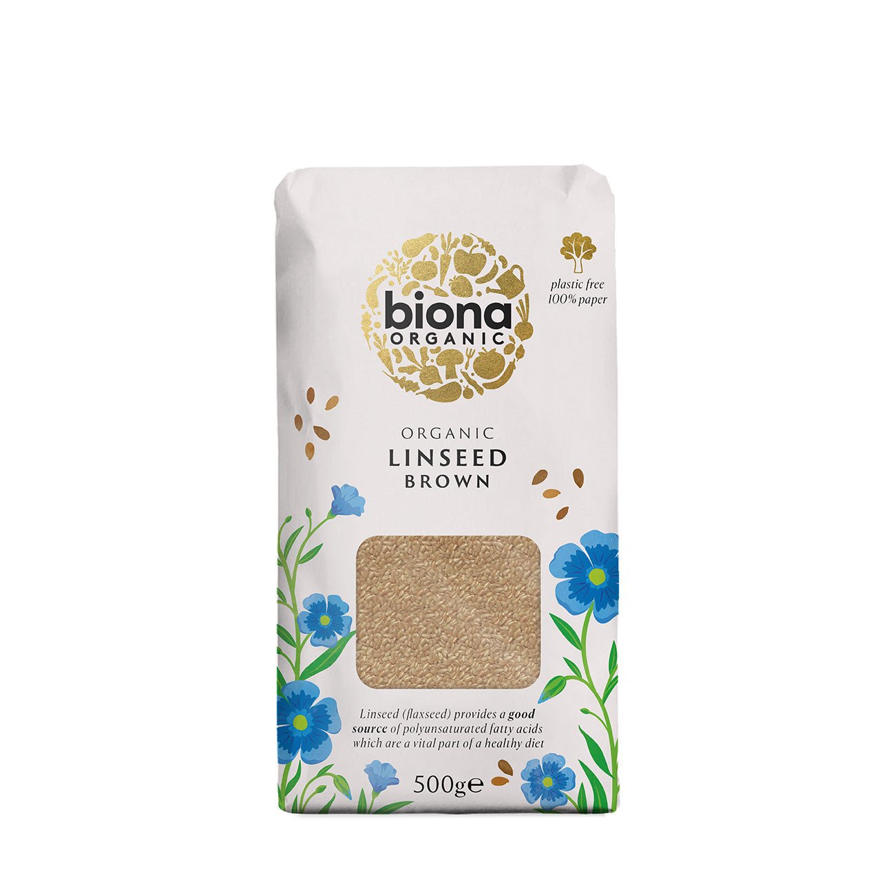 Organic Linseed Brown 500g - Biona - Grains, Rice & Cereal - Eco Natural Products