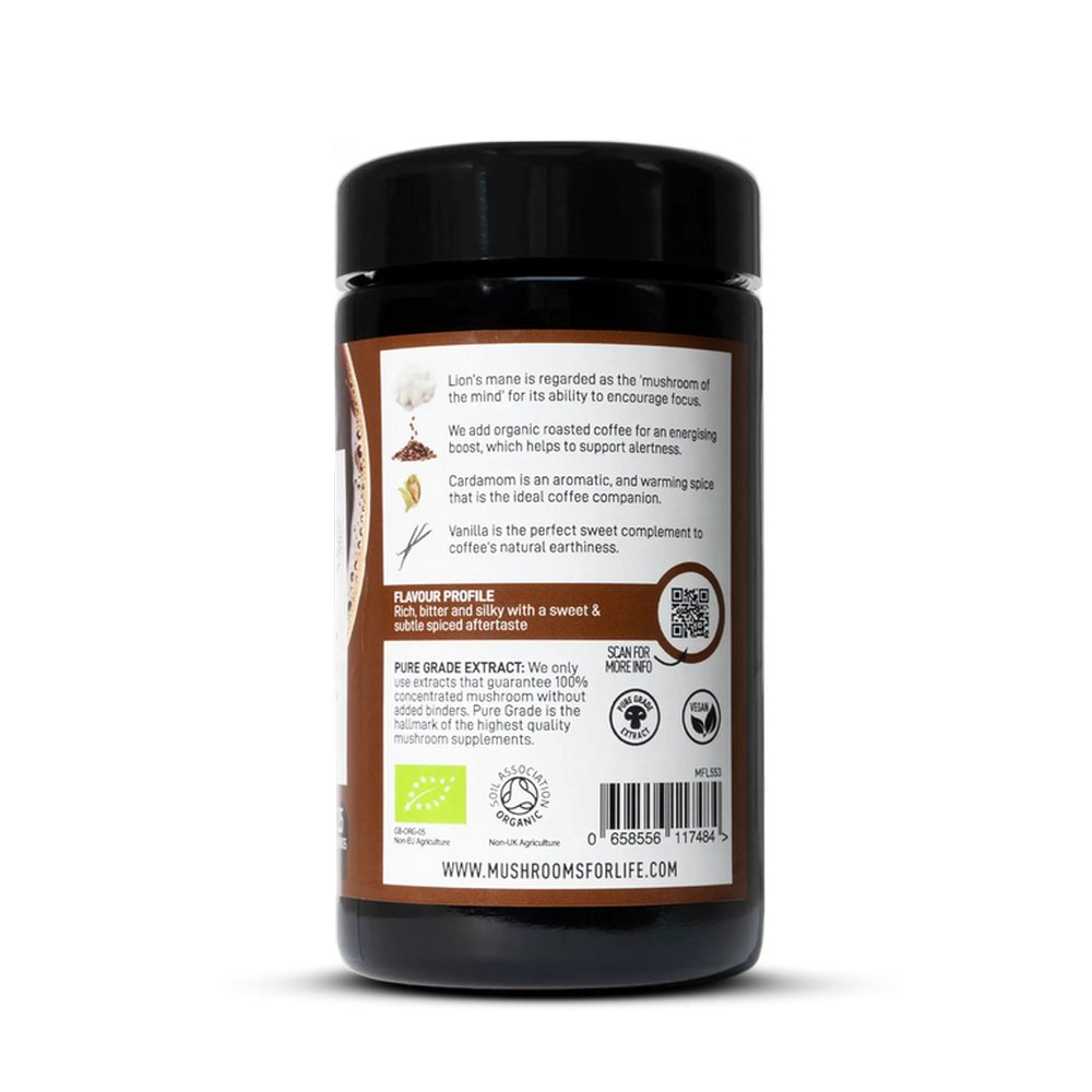 Organic Lionâ€™s Mane Focus Coffee 75g - Mushrooms 4 Life - Instant Coffee - Eco Natural Products