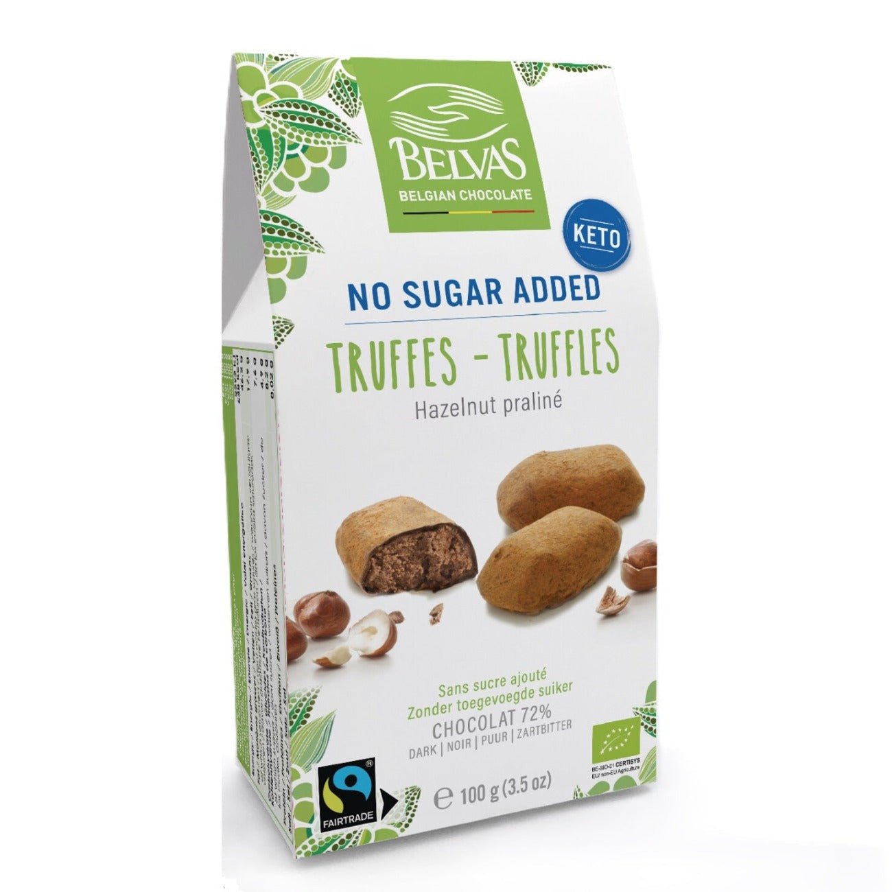 Organic Low Sugar Truffle Chocolates 100g - Belvas - Chocolate - Eco Natural Products