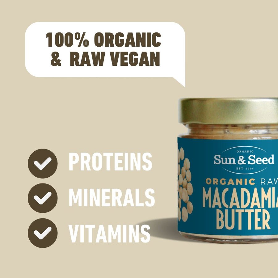 Organic Macadamia Butter 200g - Sun & Seed - Nut Butters - Eco Natural Products