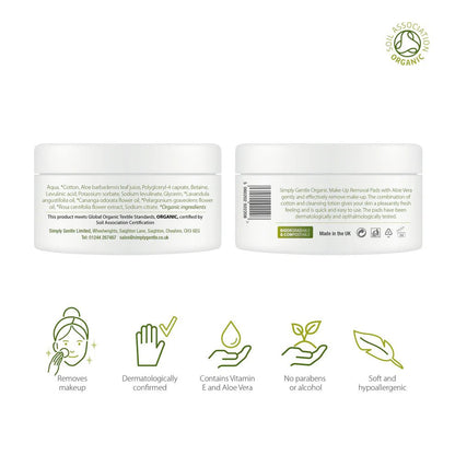 Organic Makeup Removal Pads 30's - Simply Gentle - Makeup Removal Pads - Eco Natural Products