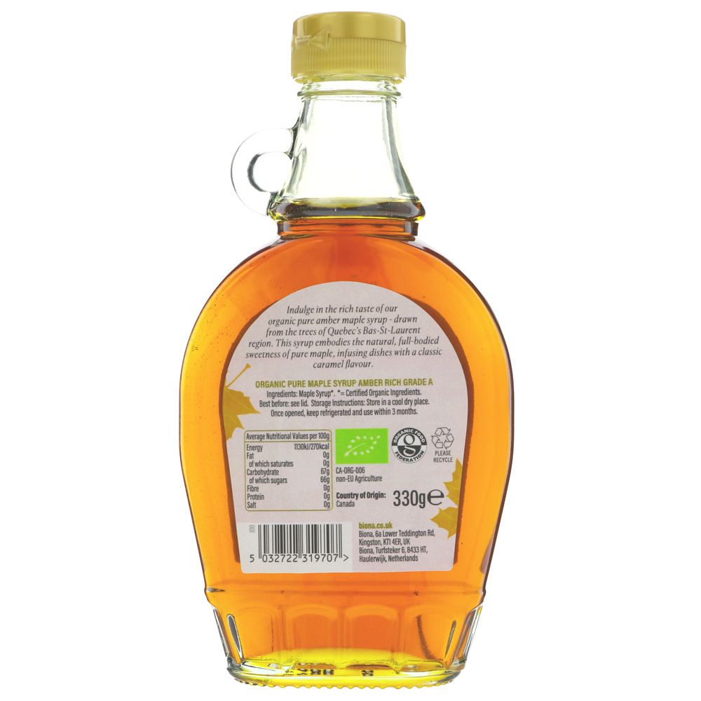 Organic Maple Syrup Amber 330g - Biona - Syrup - Eco Natural Products
