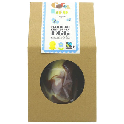 Organic Marbled Chocolate - filled with Milk Buttons Easter Egg 225g - Cocoa Loco - Chocolates - Cocoa Loco