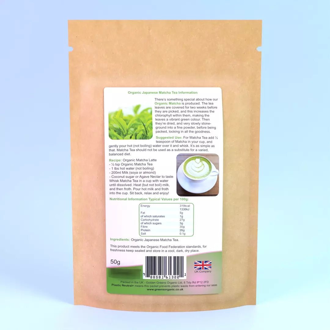 Organic Matcha Tea 100g - Eco Natural Products - Golden Greens Organic - Matcha