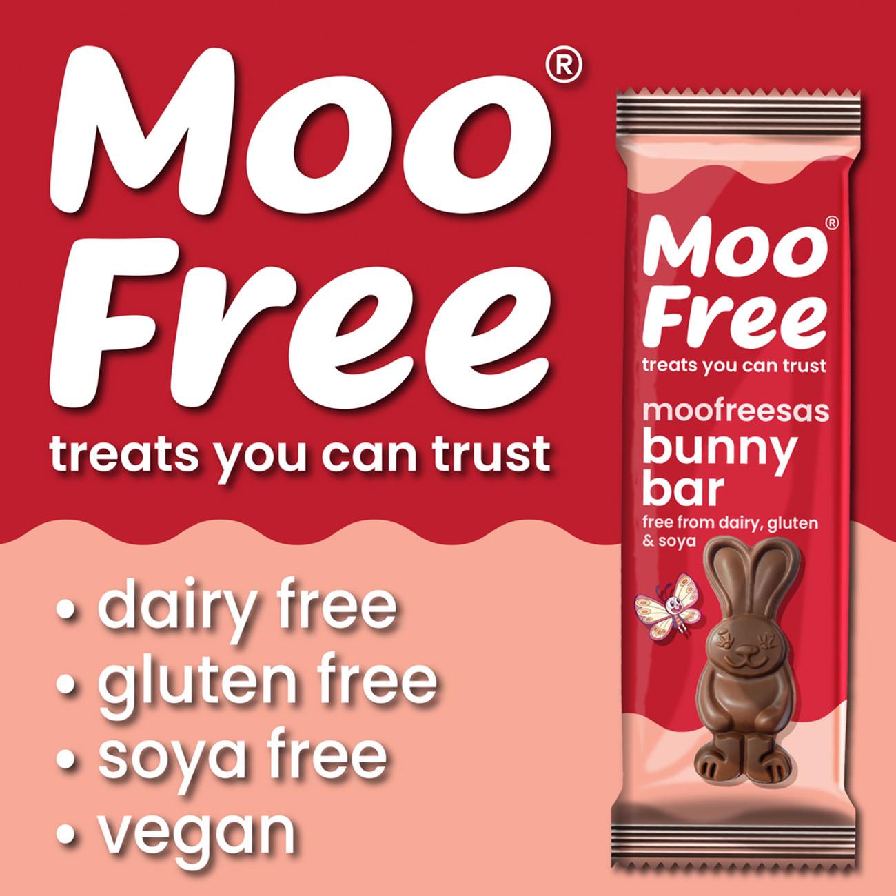 Moo Free Vegan Milk Chocolate Bar Easter Bunny 32g dairy free, gluten free, soya free, vegan