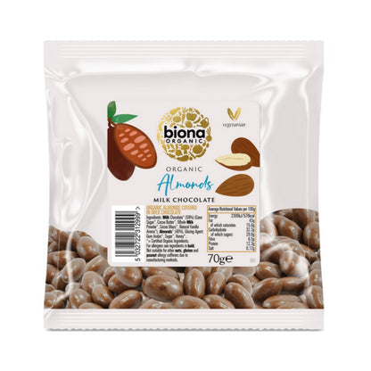 Organic Milk Chocolate Covered Almonds 70g - Biona - Confectionary - Eco Natural Products
