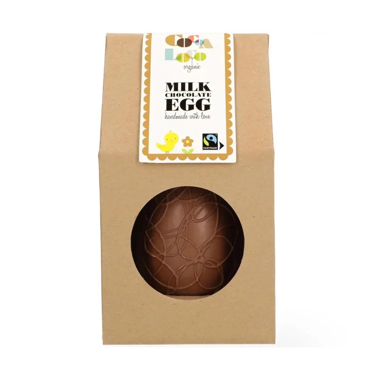 Cocoa Loco Organic Milk Chocolate-filled with Buttons Easter Egg 225g front packaging
