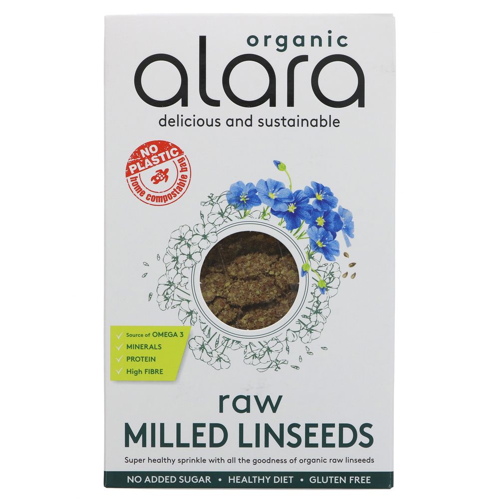 Organic Milled Linseeds Raw 500g - Alara - Milled Linseeds - Eco Natural Products