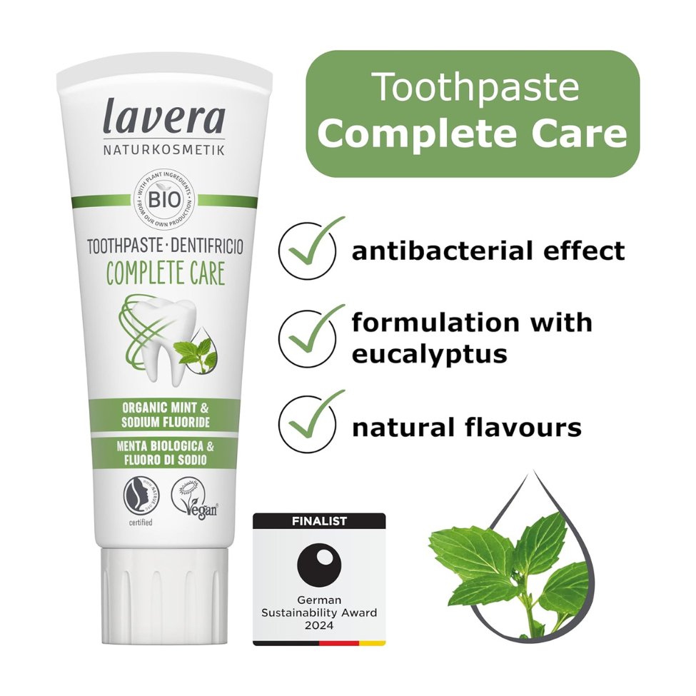 Organic Mint and Fluoride Complete Care Toothpaste New 75ml - Lavera - Toothpaste - Eco Natural Products