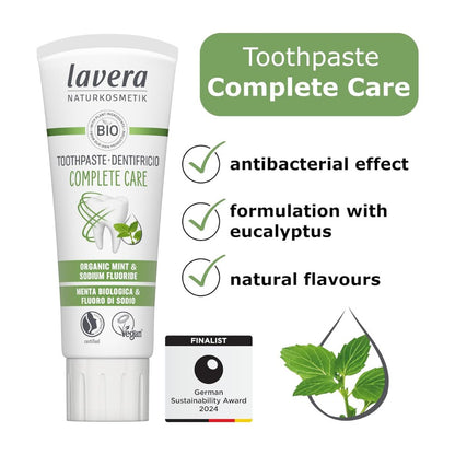 Organic Mint and Fluoride Complete Care Toothpaste New 75ml - Lavera - Toothpaste - Eco Natural Products