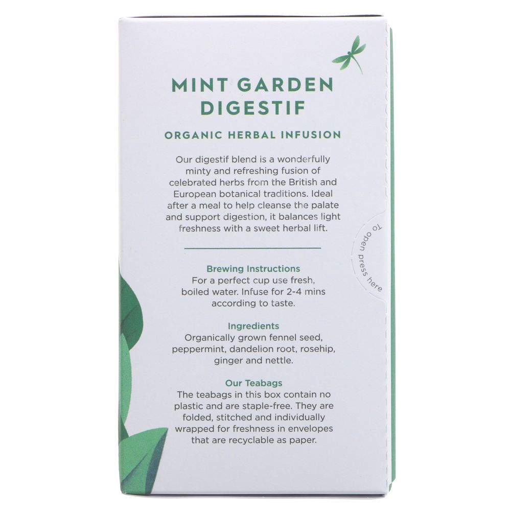 Organic Mint Garden Digestif Herbal Infusion 20 bags - Dragonfly Tea - Herbal infusion - Eco Natural Products
