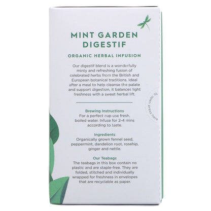 Organic Mint Garden Digestif Herbal Infusion 20 bags - Dragonfly Tea - Herbal infusion - Eco Natural Products