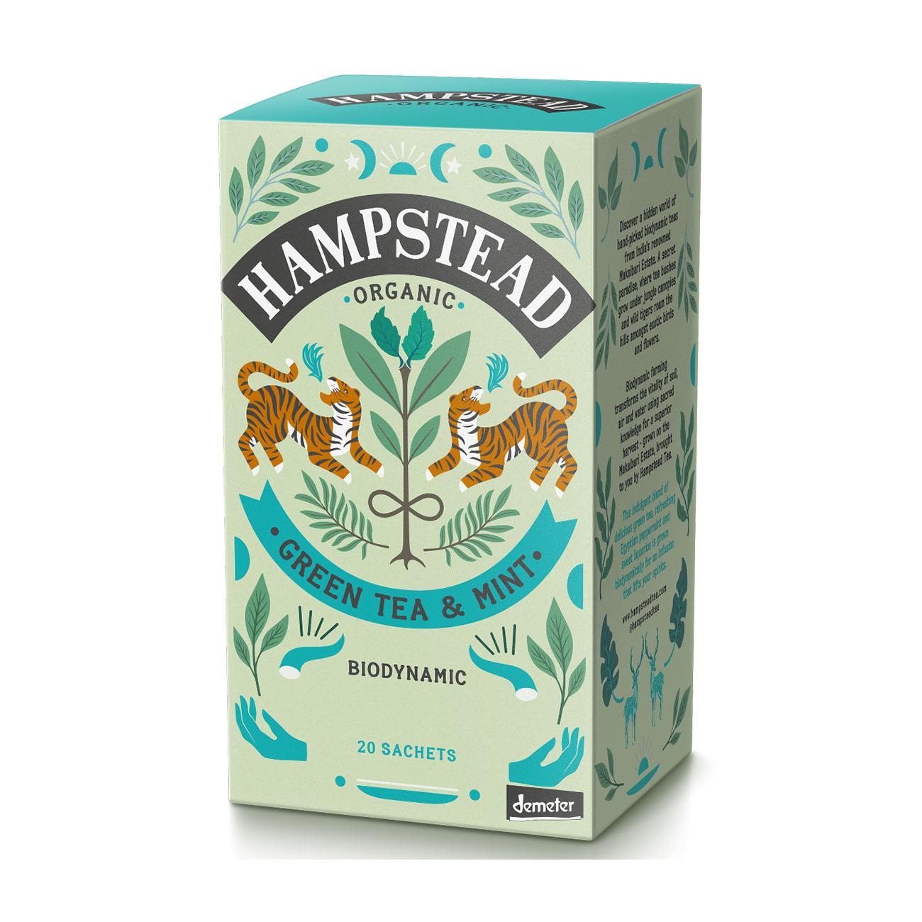 Organic Mint & Green Tea 20 bag - Hampstead Tea - Green tea - Eco Natural Products