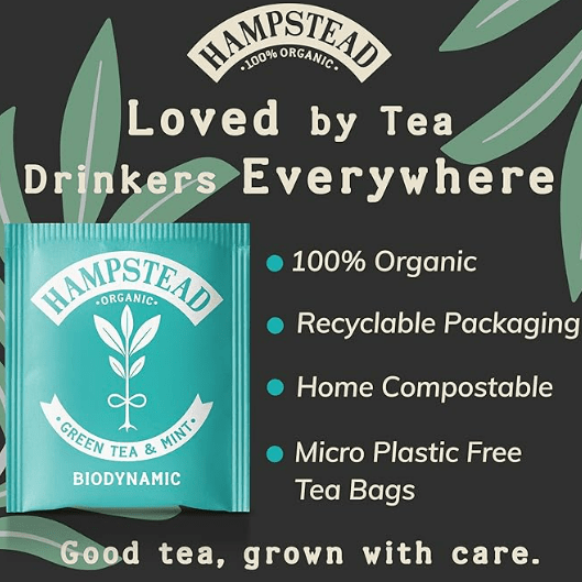 Organic Mint & Green Tea 20 Bags - Hampstead Tea - Green Tea - Hampstead Tea