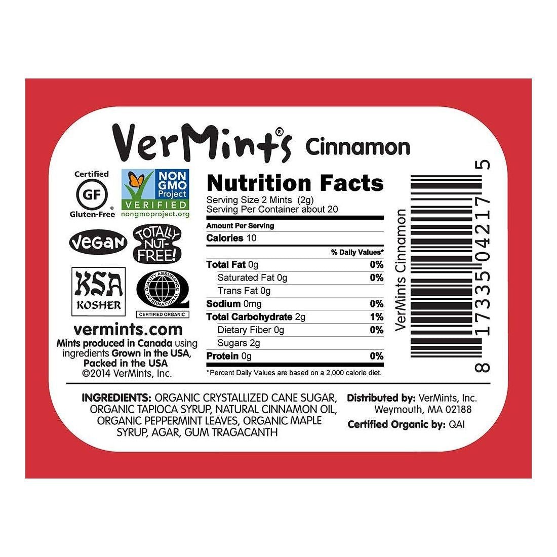 Organic Mints Cinnamon 40g [BLACK FRIDAY] - Eco Natural Products - Vermints - Mints