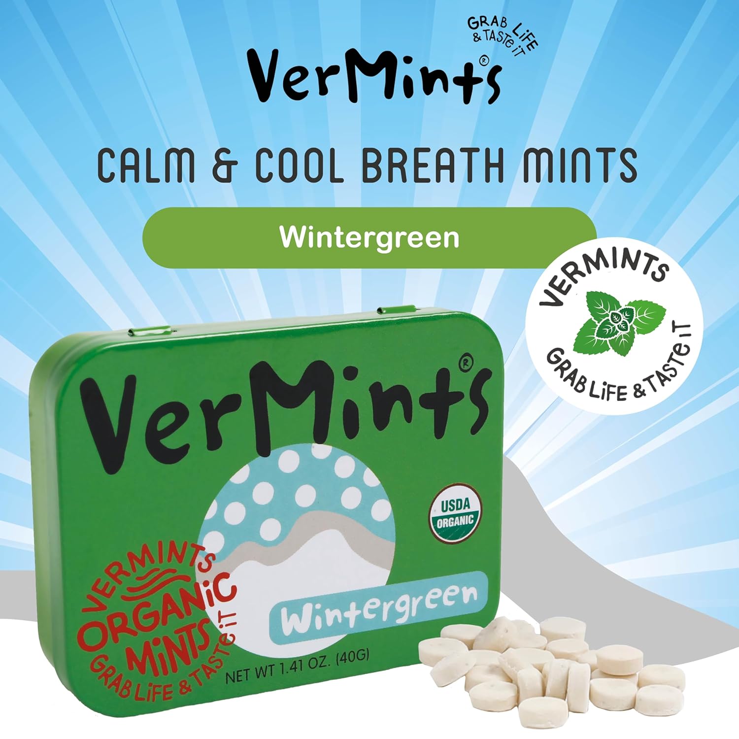 Organic Mints Wintergreen 40g [BLACK FRIDAY] - Eco Natural Products - Vermints - Mints