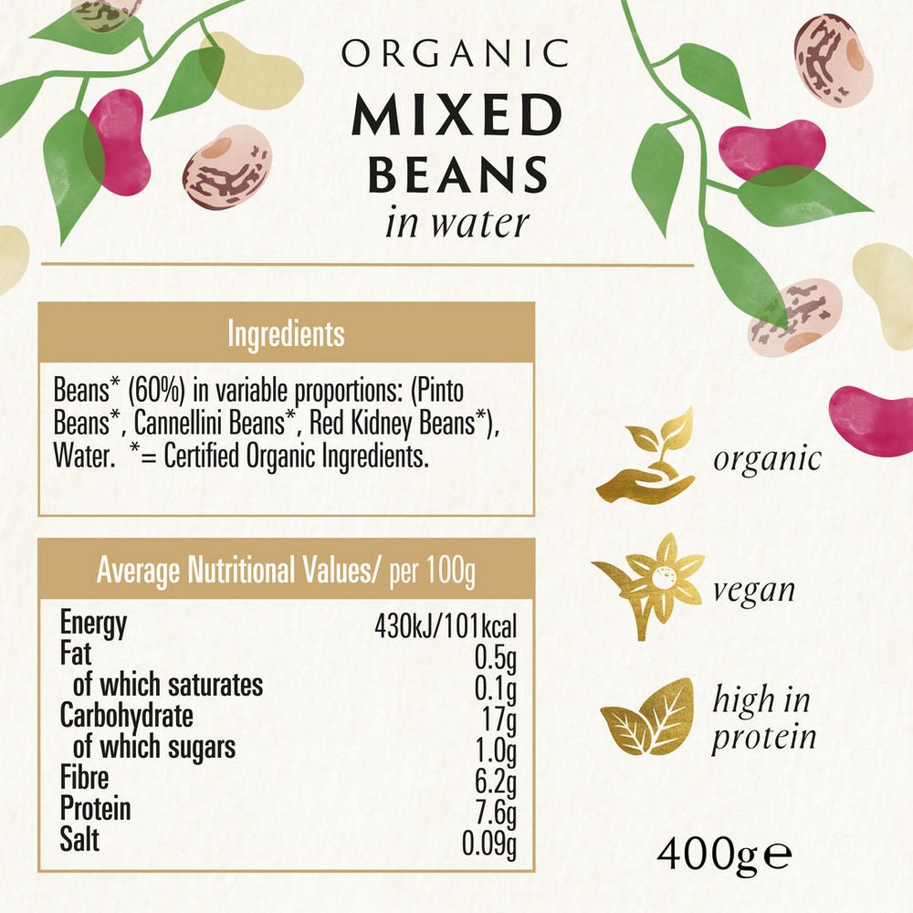 Organic Mixed Beans 400g - Biona - Preserved Vegetables - Eco Natural Products