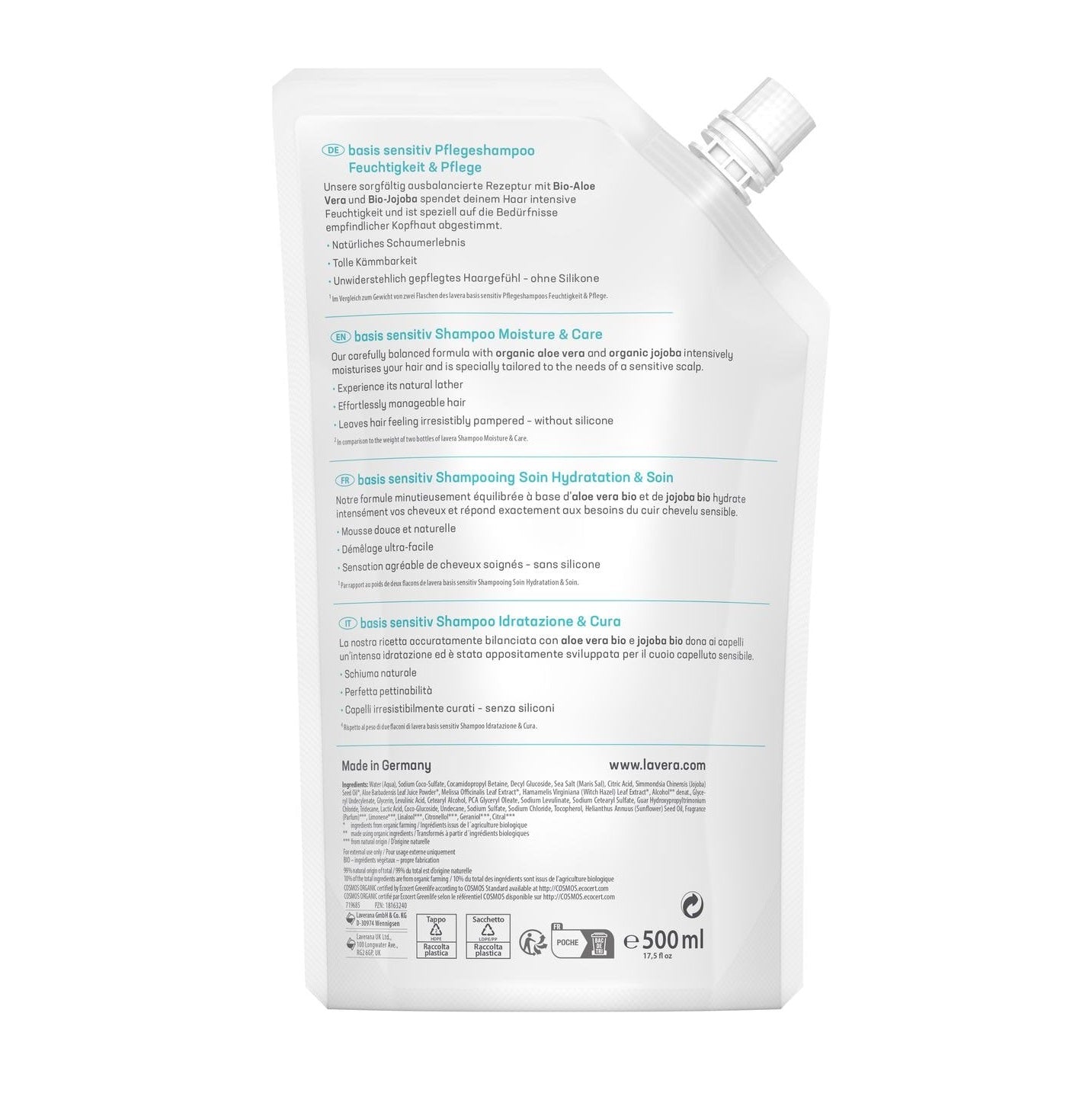 Organic Moisture & Care Shampoo Refill New 500ml - Lavera - Shampoo refill - Eco Natural Products