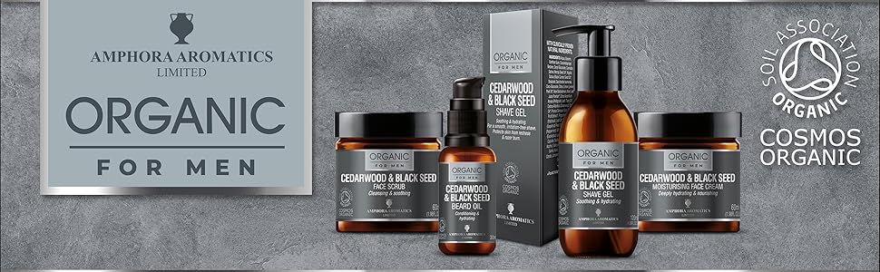 Organic Moisturiser for Men Cedarwood & Black Seed 60ml - Amphora Aromatics - Moisturising cream - Eco Natural Products