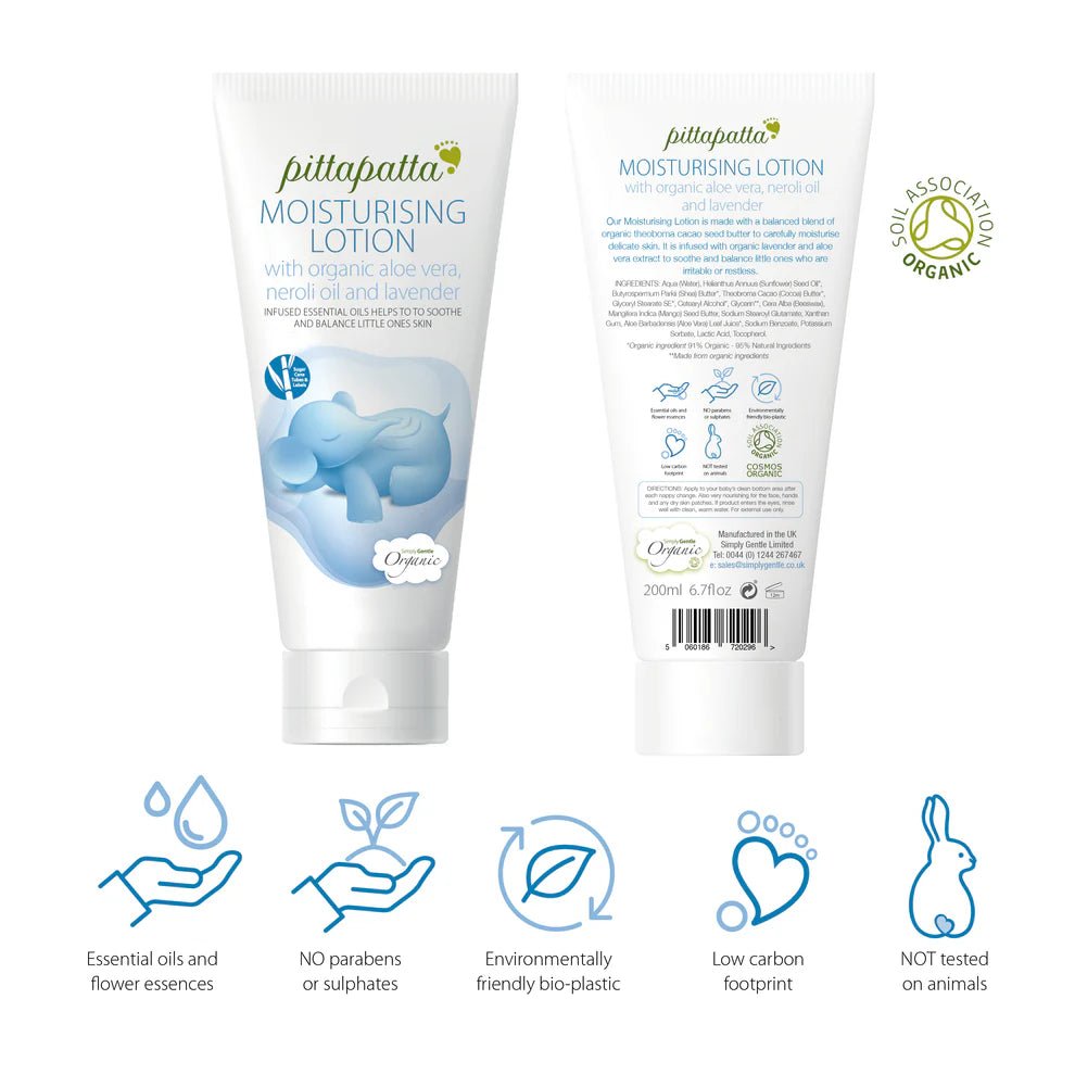 Organic Moisturising Lotion Pitta Patta 200ml - Simply Gentle - Moisturising Lotion - Eco Natural Products